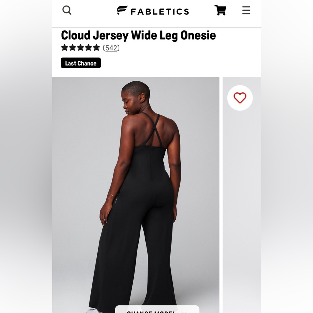 Fabletics Cloud Onsie Romper Black